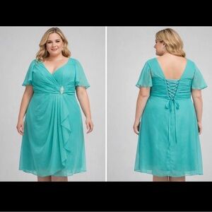 Elegant Teal Plus Size Dress